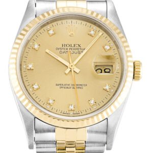 Replica Rolex Datejust Champagne Diamonds Dial 16233 36 mm