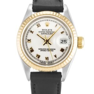 Replica Rolex Lady-Datejust White Dial 69173 Leather 26 mm