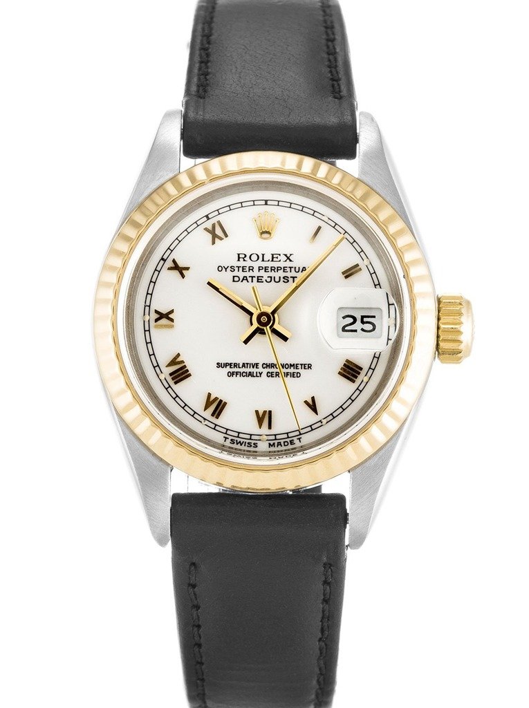 Replica Rolex Lady-Datejust White Dial 69173 Leather 26 mm