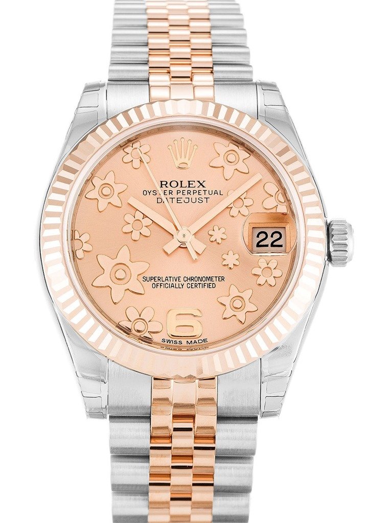Replica Rolex Datejust Mid-Size Pink Floral Dial 178271 31 mm
