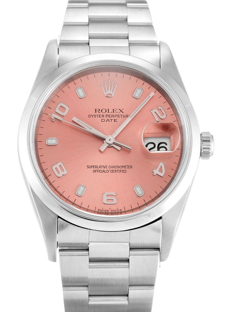 Replica Rolex Oyster Perpetual Date Salmon Dial 15200 34 mm