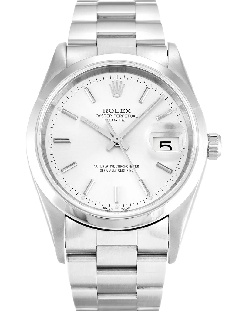 Replica Rolex Oyster Perpetual Date Silver Dial 15200 34 mm