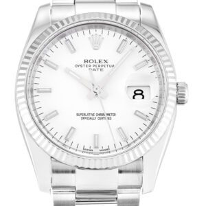 Replica Rolex Oyster Perpetual Date White Dial 115234 34 mm