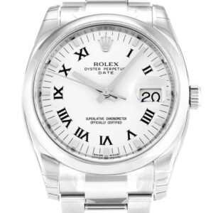 Replica Rolex Oyster Perpetual Date White Dial 115200 34 mm