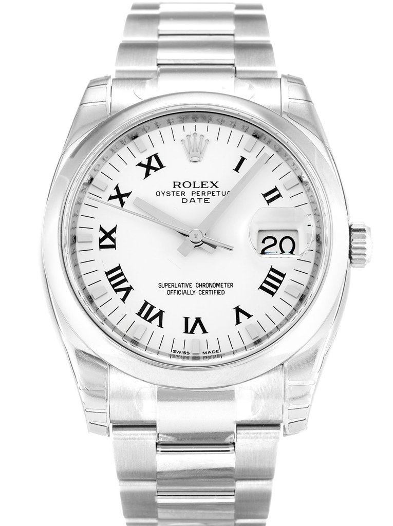 Replica Rolex Oyster Perpetual Date White Dial 115200 34 mm