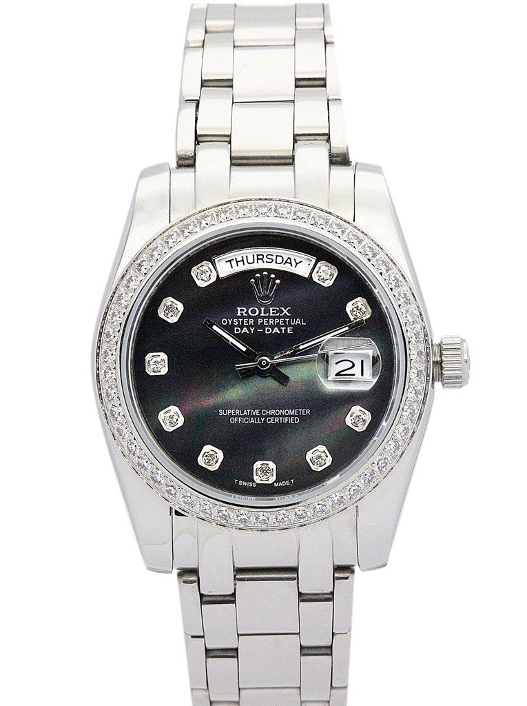 Replica Rolex Day-Date Black Dial 118346 36 mm