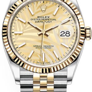 Replica Rolex Datejust Gold Palm Motif Dial 126233 36 mm