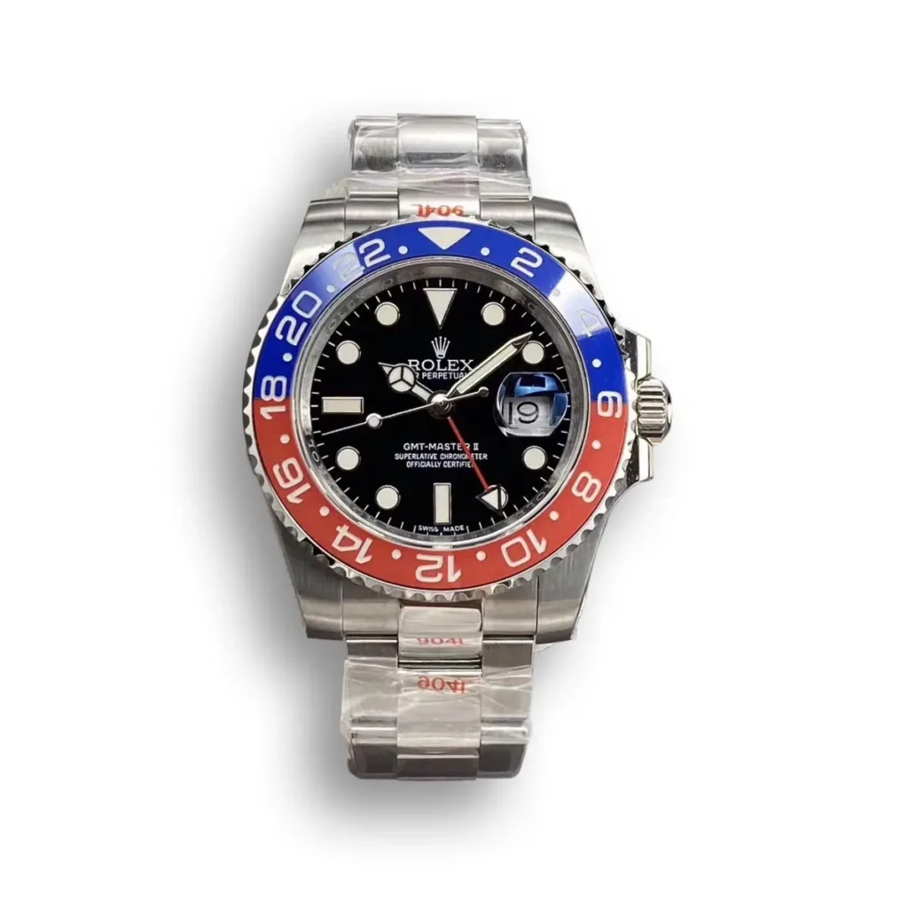 Superclone Rolex GMT-Master II 126710BLRO “Pepsi” Oyster Dial Details