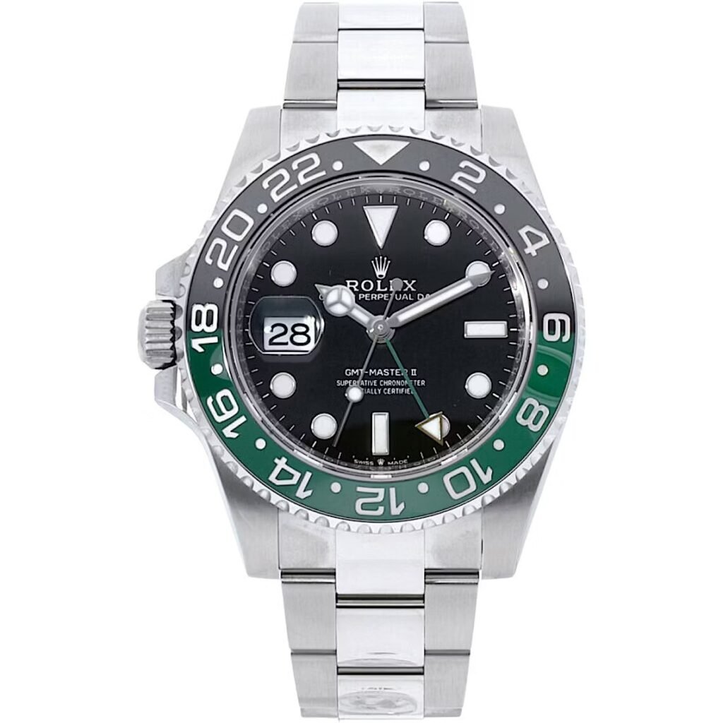 Replica Rolex GMT-Master II Black Dial 126720VTNR “Sprite” Dial Details