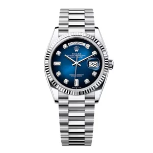 Superclone Rolex Day-Date Blue Ombré Diamond Dial 128236-0005 36 mm