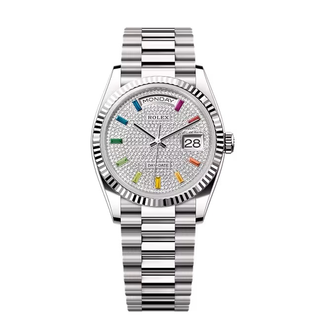 Superclone Rolex Day-Date Diamond-Paved Dial 128239-0019 36 mm