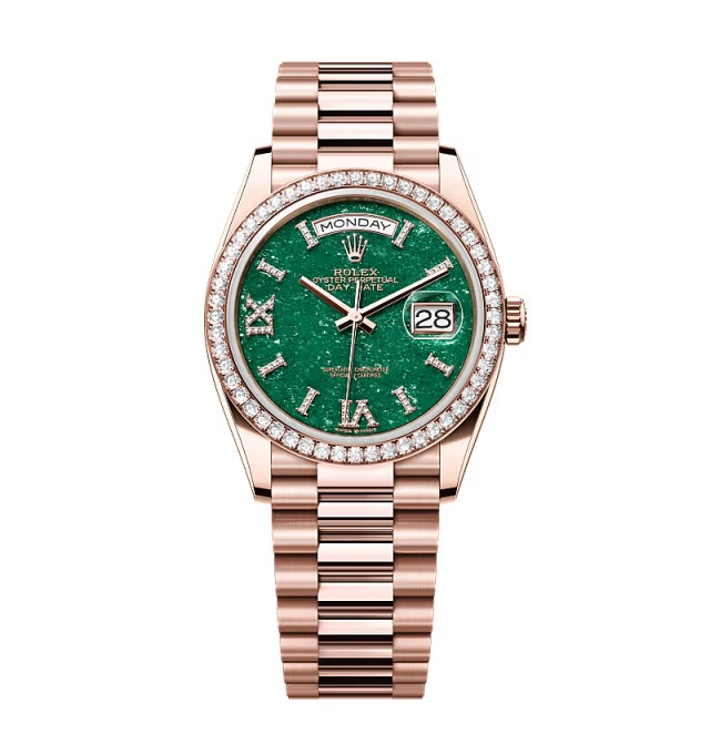 Superclone Rolex Day-Date Green Aventurine Diamond Dial 128345rbr-0068 36 mm