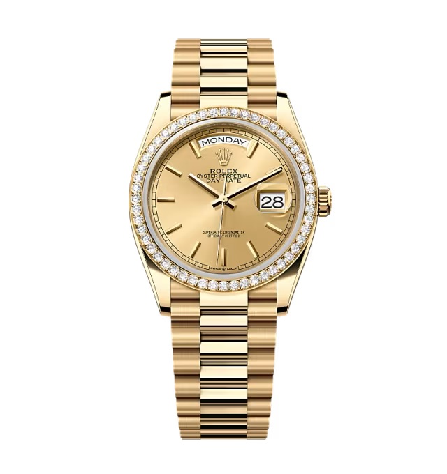 Superclone Rolex Day-Date Champagne Dial 128348rbr-0026 36 mm