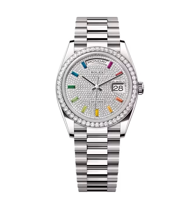Superclone Rolex Day-Date Diamond-Paved Dial 128349rbr-0006 36 mm