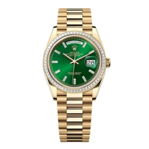 Superclone Rolex Day-Date Bright Green Diamond Dial 128398tbr-0035 36 mm