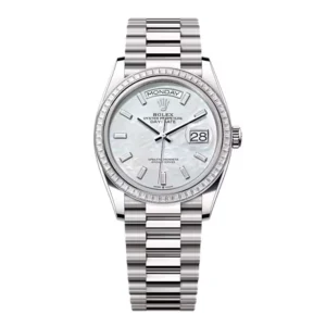 Superclone Rolex Day-Date White Mother-of-Pearl Diamond Dial 128399tbr-0023 36 mm