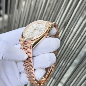 Superclone Rolex Day-Date White Mother-of-Pearl Diamond Dial 128235-0078 36 mm