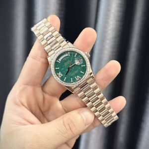 Superclone Rolex Day-Date Green Aventurine Diamond Dial 128345rbr-0068 36 mm