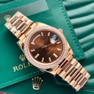 Superclone Rolex Day-Date Chocolate Diamond Dial 228345rbr-0006 40 mm