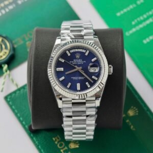 Superclone Rolex Day-Date Bright Blue Diamond Dial 128239-0069 36 mm