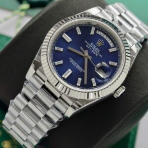 Superclone Rolex Day-Date Bright Blue Diamond Dial 128239-0069 36 mm