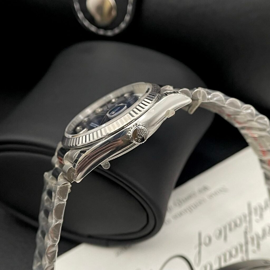 Superclone Rolex Day-Date Blue Ombré Diamond Dial 128236-0005 36 mm Bracelet & Clasp