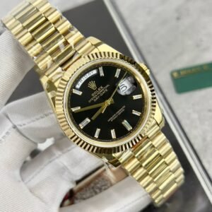 Superclone Rolex Day-Date Bright Black Diamond Dial 228238-0004 40 mm