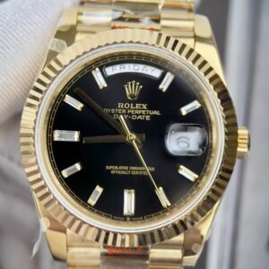Superclone Rolex Day-Date Bright Black Diamond Dial 228238-0004 40 mm