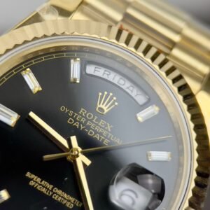 Superclone Rolex Day-Date Bright Black Diamond Dial 228238-0004 40 mm