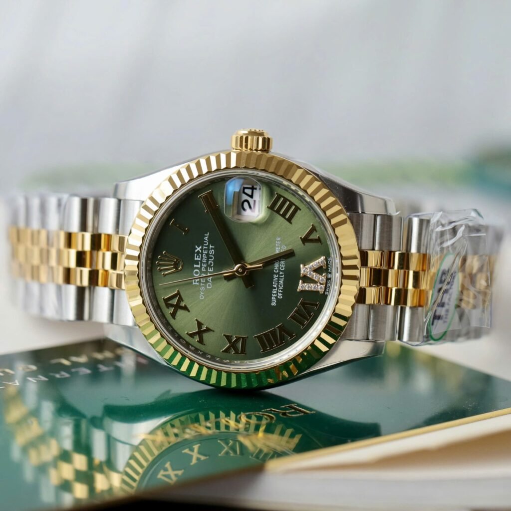 Rolex Datejust Olive Green Roman Diamond Dial 126233-0025 36 mm Bracelet & Clasp