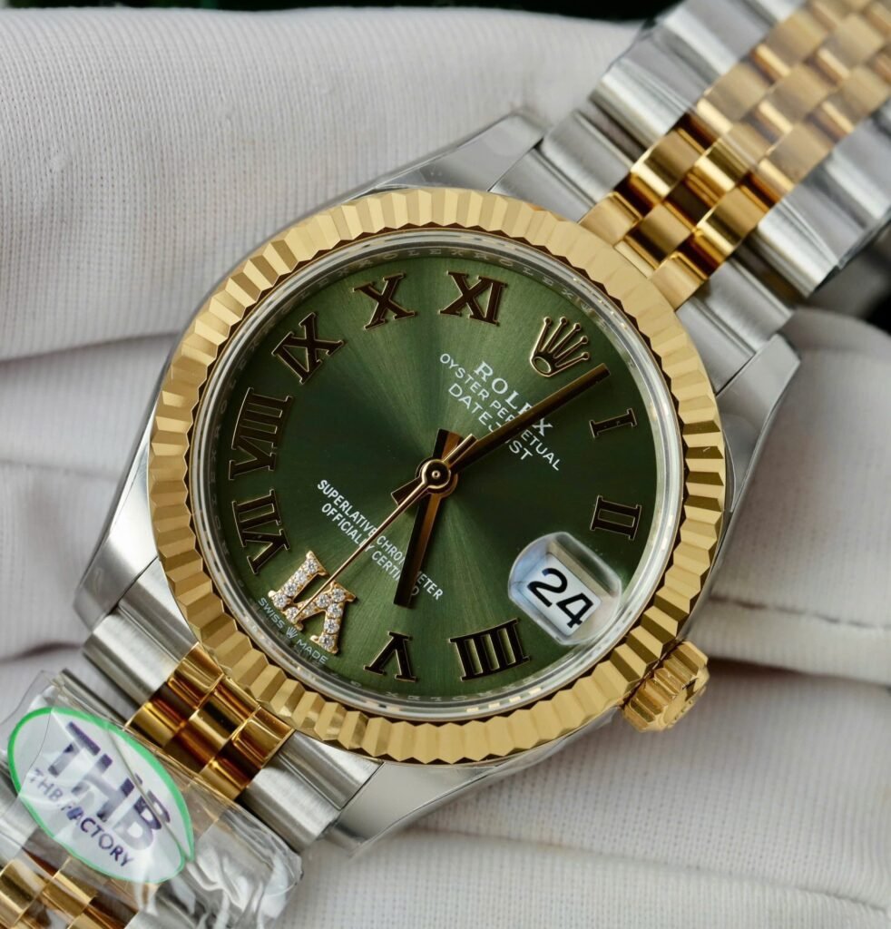 Rolex Datejust Olive Green Roman Diamond Dial 126233-0025 36 mm Case Back