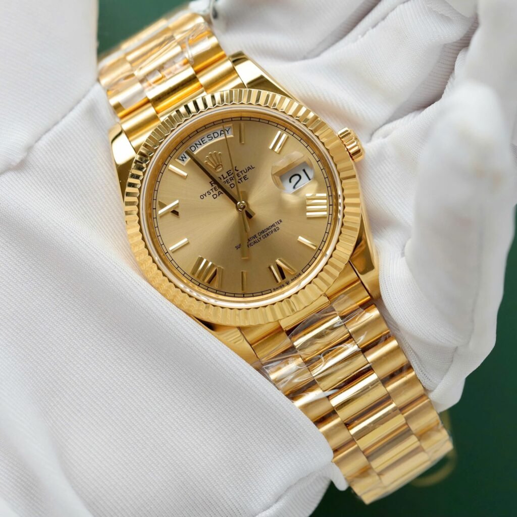 Superclone Rolex Day-Date Roman Champagne Dial 228238 40 mm Bezel & Crystal
