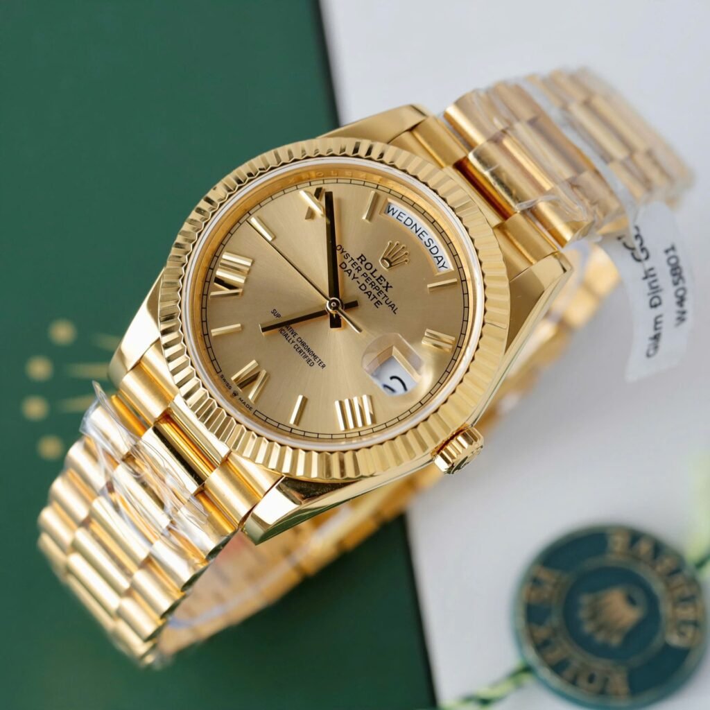 Superclone Rolex Day-Date Roman Champagne Dial 228238 40 mm Case Profile