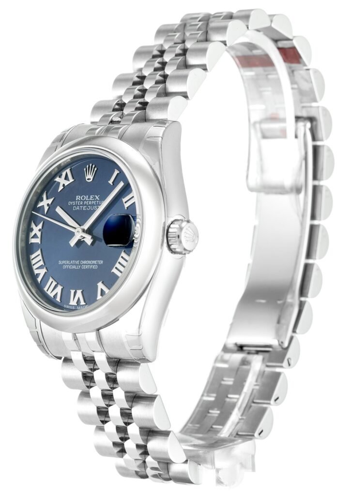 Replica Rolex Lady-Datejust Blue Dial 178240 Jubilee 30 mm Bezel & Crystal