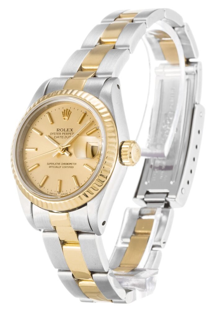 Replica Rolex Lady-Datejust Champagne Dial 69173 26 mm Bezel & Crystal