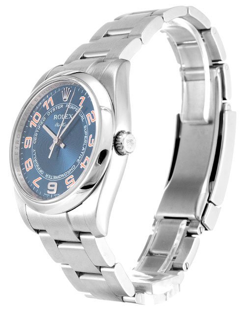 Replica Rolex Air-King Blue Dial 114200 Bezel & Crystal