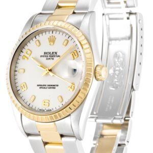 Replica Rolex Oyster Perpetual Date White Dial 15223 34 mm