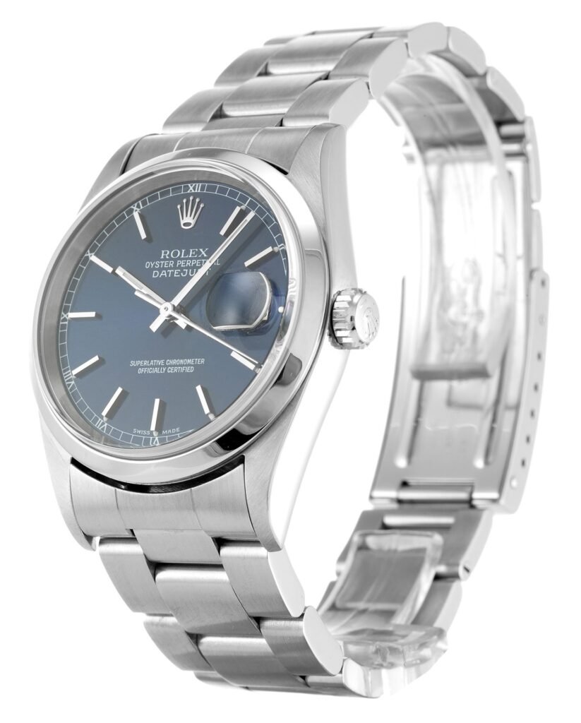 Replica Rolex Datejust Blue Dial 16200 36 mm Bezel & Crystal