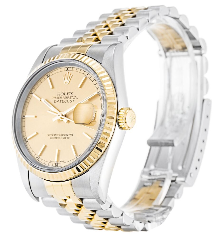 Replica Rolex Datejust Champagne Dial 16233 36 mm Bezel & Crystal