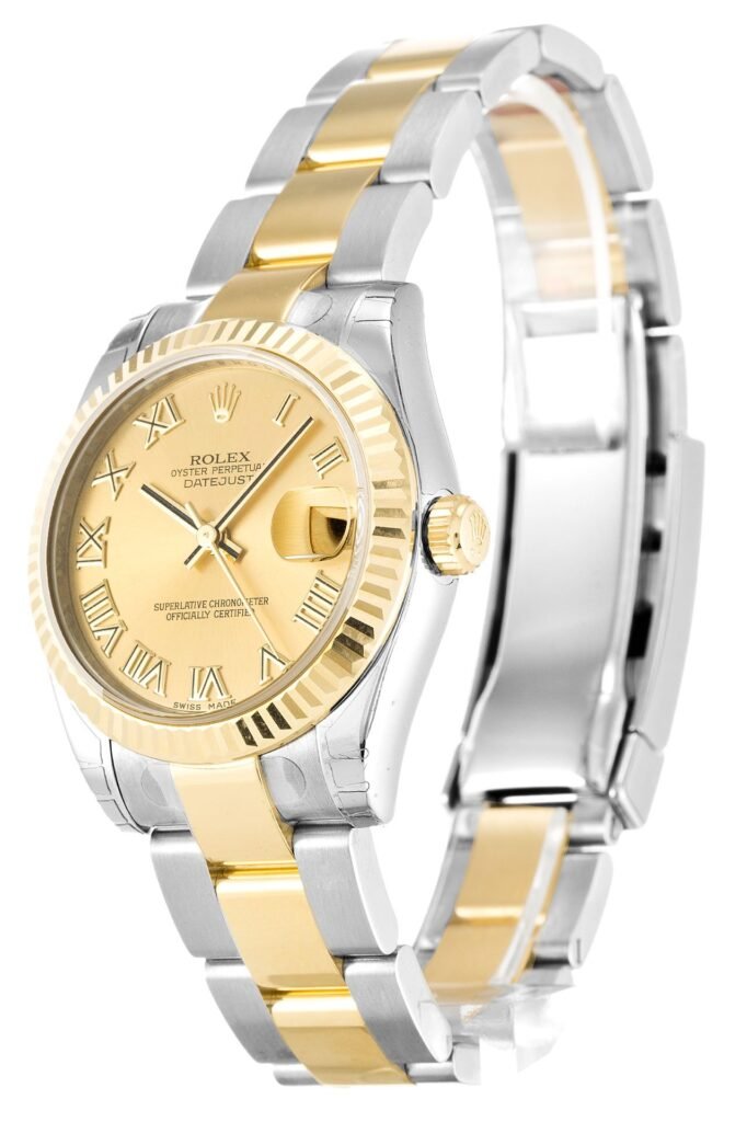 Replica Rolex Lady-Datejust Champagne Dial 178273-2 31 mm Bezel & Crystal