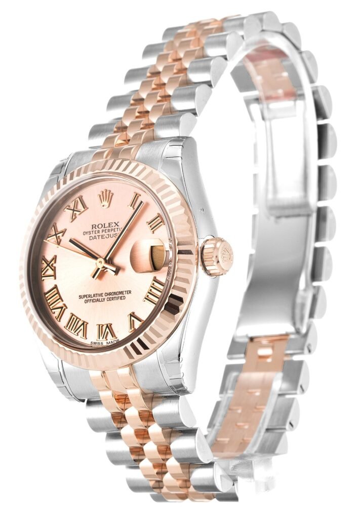 Replica Rolex Datejust Mid-Size Pink Dial 178271 31 mm Bezel & Crystal