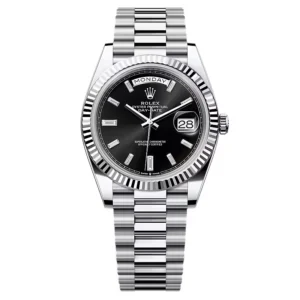 Superclone Rolex Day-Date Bright Black Diamond Dial 228236-0004 40 mm