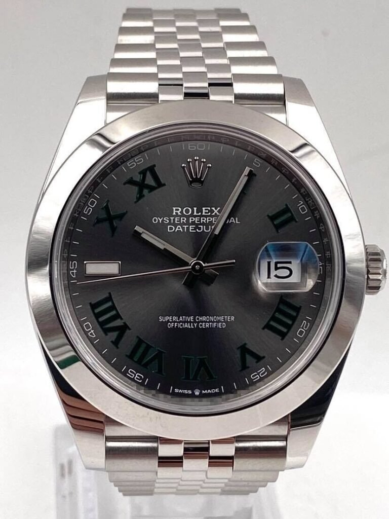 Rolex Datejust Rhodium Dial 126300 “Wimbledon” Jubilee 41 mm Bezel & Crystal