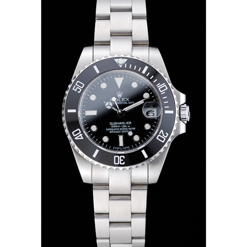 Replica Rolex Submariner Black Dial 1454153 Bezel & Crystal