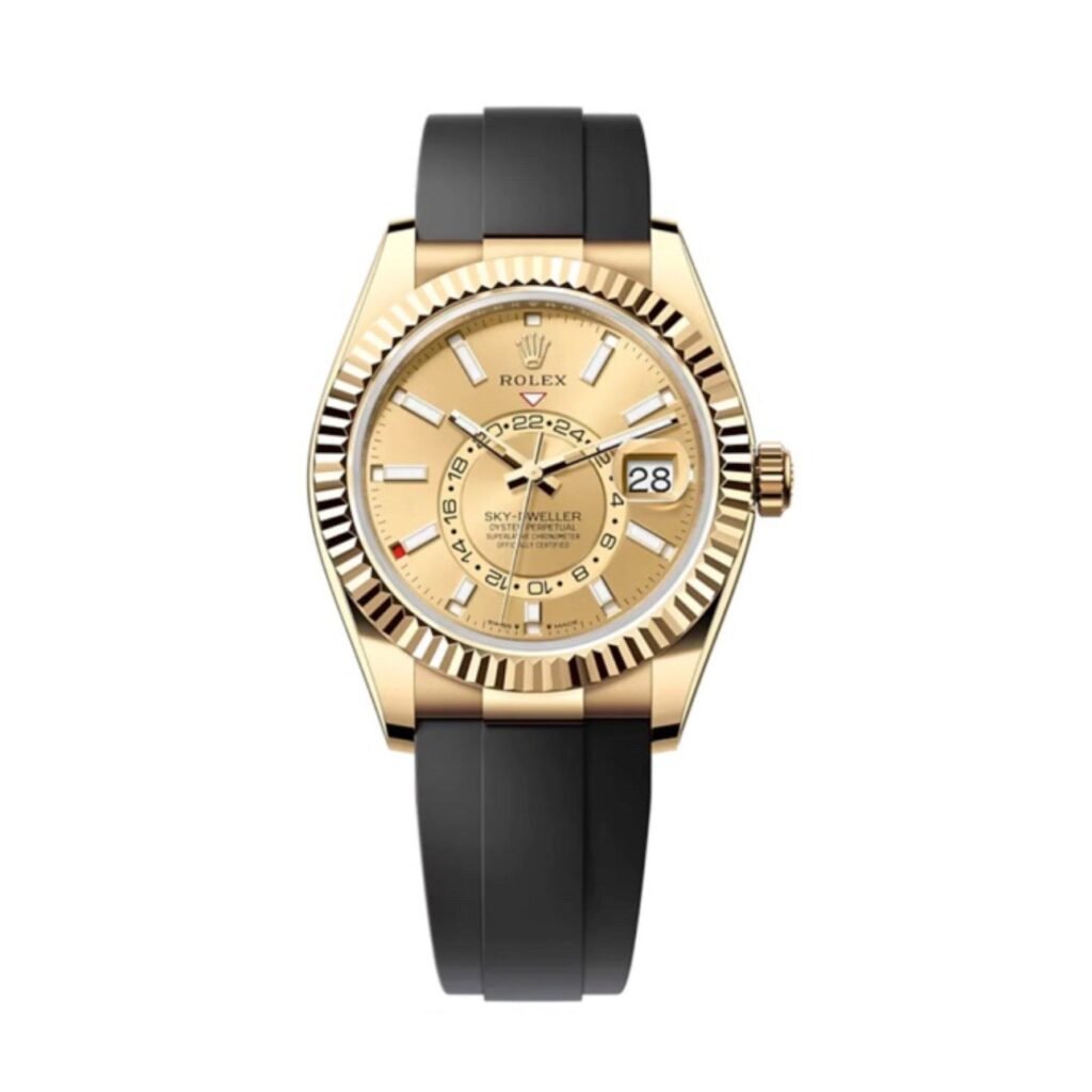 Superclone Rolex Sky-Dweller Champagne Dial 336238 Dial Details
