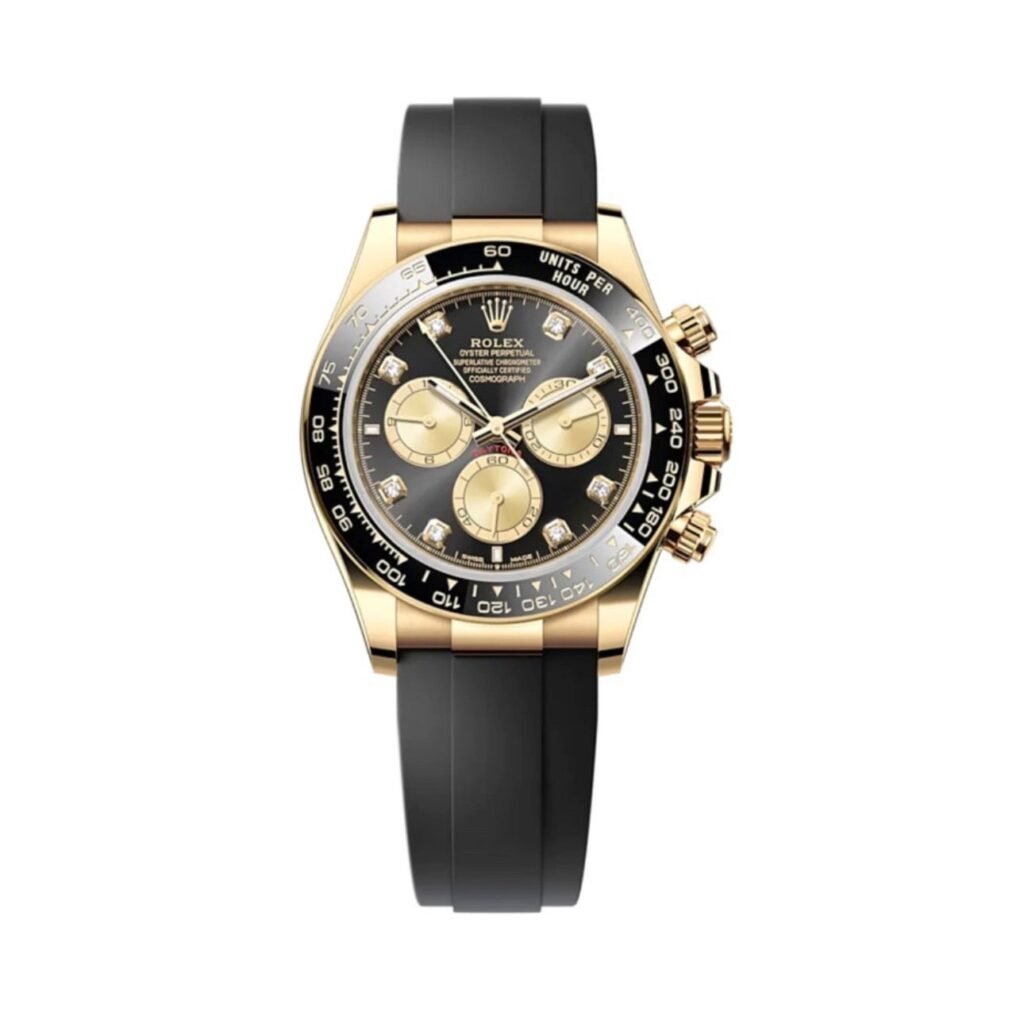Rolex Daytona Black Dial Yellow Gold 126518LN Dial Details