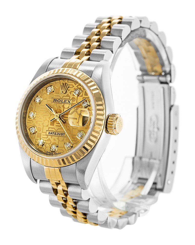 Replica Rolex Datejust Gold Dial 79173 26 mm Bezel & Crystal
