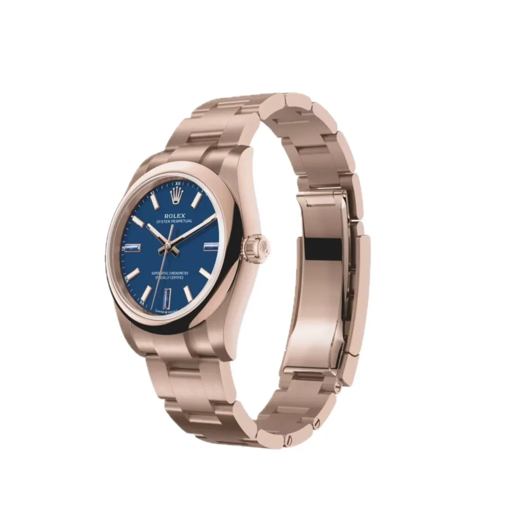 Rolex Oyster Perpetual Solid Gold 34mm Everose Gold (2026) Bezel & Crystal