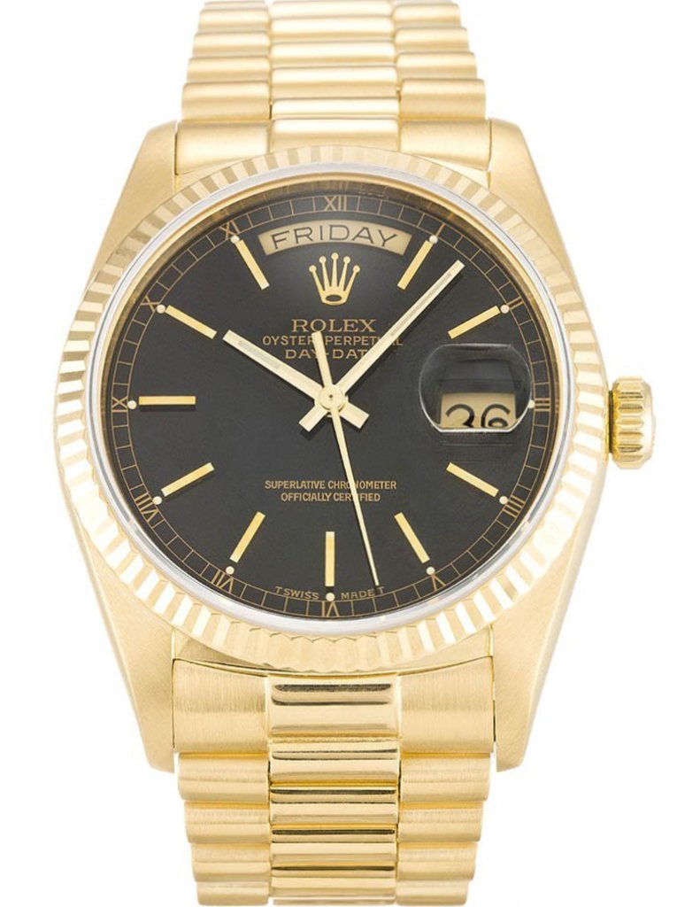 Replica Rolex Day-Date Black Dial 18038 36 mm