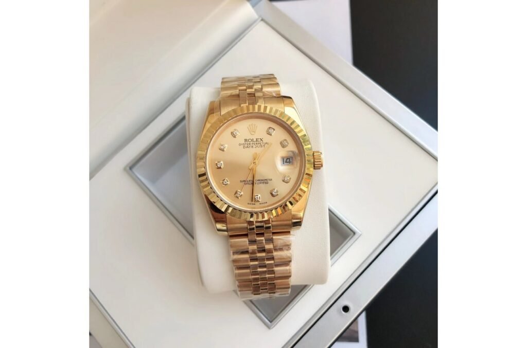 Replica Rolex Datejust RG/RG Jub Gold/Dial 36/28 mm Bracelet & Clasp